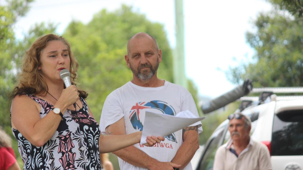 Donna Pike. More than 150 people turned out for the Millions March Against Mandatory COVID-19 Vaccines in Coffs Harbour on Saturday February 20. Photo: Tim Jarrett