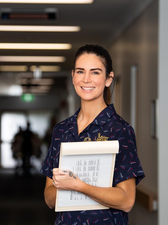 Mater Registered Midwife Carly Bilson.