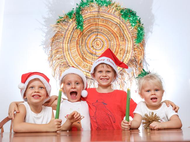 L to R Hudson,Danielle, Ezekiel and Grace Ridley ready for carols by Candlelight.Picture GLENN CAMPBELL