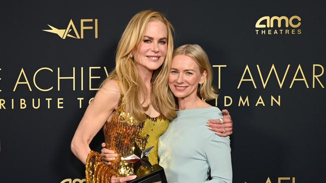 LOS ANGELES, CALIFORNIA - APRIL 27: (L-R) Nicole Kidman and Naomi Watts attend the 49th AFI Life Achievement Award: A Tribute To Nicole Kidman at Dolby Theatre on April 27, 2024 in Los Angeles, California. (Photo by Jon Kopaloff/Getty Images for AFI)