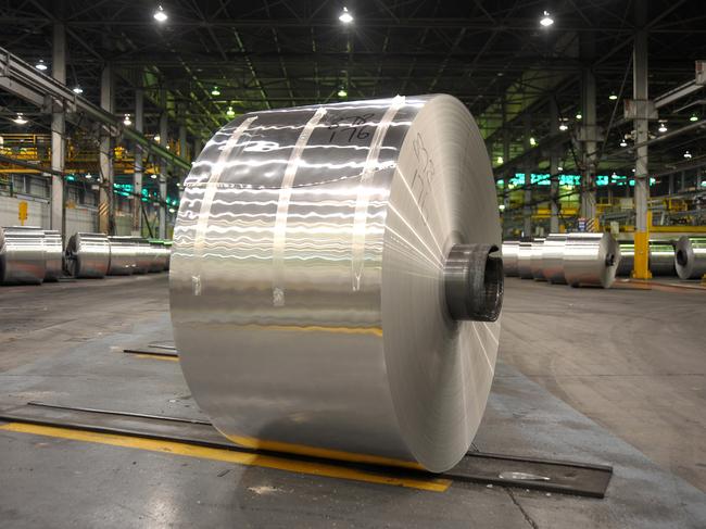 An aluminum coil stands in a warehouse awaiting transport, at an Alcoa Inc. smelting plant in Point Henry, Australia, on Wednesday, July 30, 2008. Alumina Ltd., owner of 40 percent of the world's biggest producer of the material used to make aluminum, rose the most in almost three weeks in Sydney trading after reporting higher first-half sales and prices. Alumina owns 40 percent of the Alcoa World Alumina & Chemical venture and Alcoa has the balance. The venture produces one quarter of the world's alumina, which is refined into aluminum. Photographer: Carla Gottgens/Bloomberg News Picture: Bloomberg