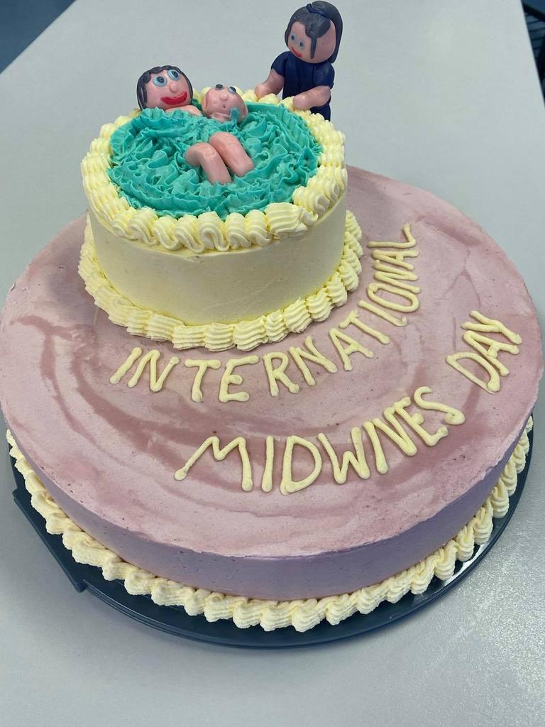 The cake Gympie Hospital midwives enjoyed to celebrate International Day of the Midwife, May 5, 2021