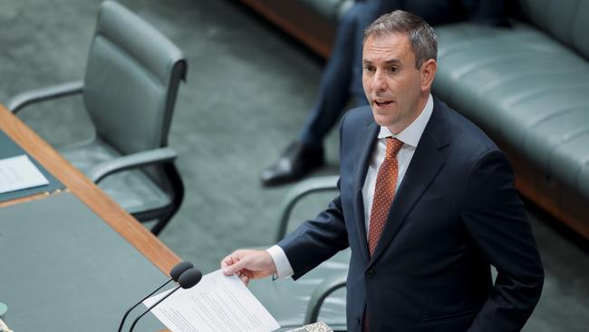 Treasurer Jim Chalmers in the House of Representatives on Monday. Picture: David Beach/NewsWire