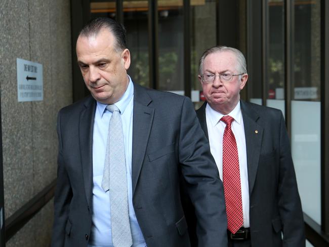 Peter V’landys (left) outside the Federal Court in Sydney on Wednesday. Picture: NCA NewsWire / Damian Shaw