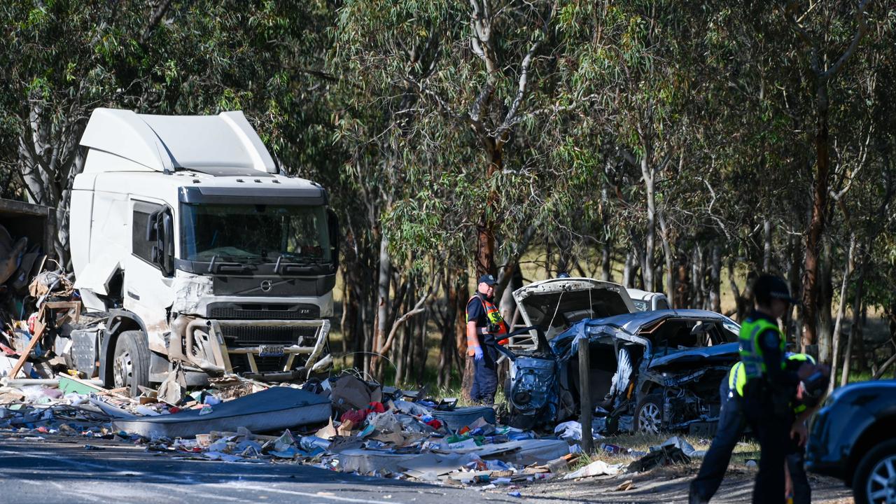 The scene of a serious accident near Wattle Flat, south of Myponga on the Fleurieu Peninsula. Picture: Naomi Jellicoe