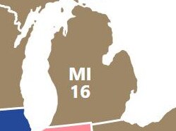 Michigan is one of 15 swing states in this year's election. Picture: 270toWin