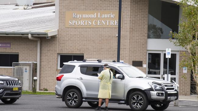 The Yamba drive through COVID-19 testing clinic opened on Thursday morning at the Raymond Laurie Sports Centre.