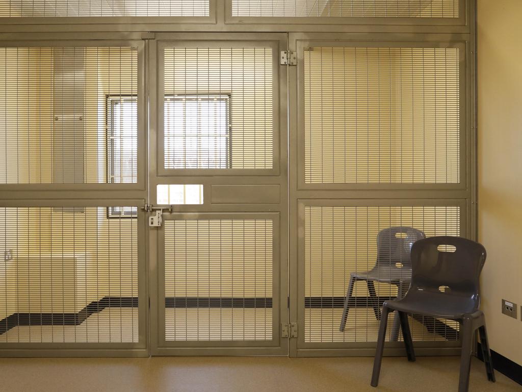 A holding cell in the newly refurbished High Risk Management Correctional Centre Area 2 is opened at Goulburn Jail, Goulburn, NSW. Picture: Sean Davey