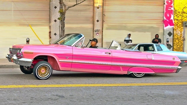 Low-riders cruise in Elysian Park, Los Angeles. Picture: YouTube.