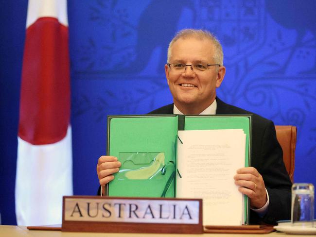 Prime Minister Scott Morrison has signed a security pact with Japan.