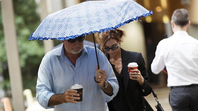 Goldsky founder Ken Grace and his wife Jane Grace leaves Federal Court on February 13, 2020. (AAP Image/Attila Csaszar)