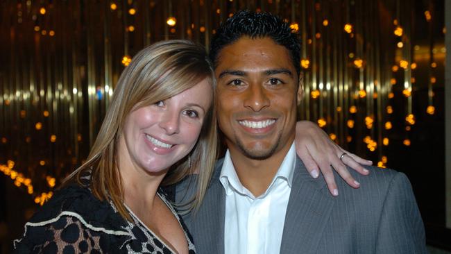 Adelaide United  club champion Cassio Oliveira and wife Juliana.