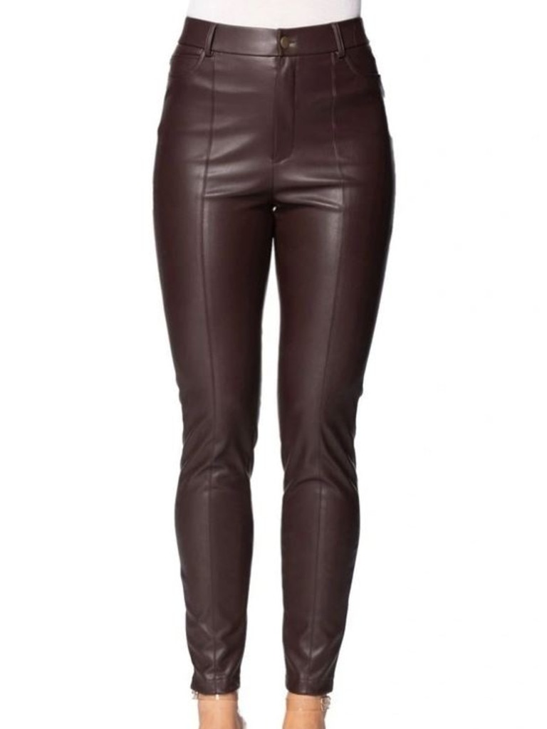 faux leather jeans womens