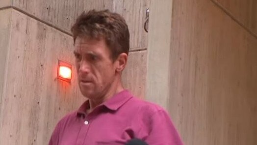 Ben Stuart Tierney, 45, of Manly, outside the Sydney Police Centre at Surry Hills. He is yet to enter a plea on two charges of assaulting police officers. Picture: Channel 7News