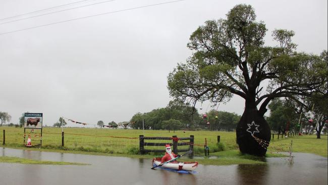 Even Santa was affected by the recent heavy rainfall in the Central Highlands area.