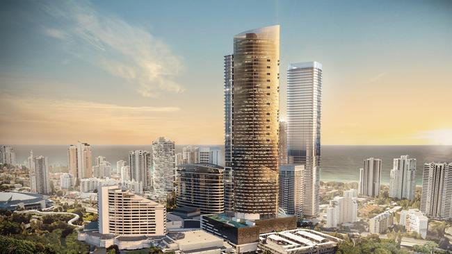 The Star Entertainment Group has released its $850 million master plan for the Gold Coast to seek public comment on the development. The master plan allows for up to five hotel or apartment buildings, more recreational space and a connection to Pacific Fair. Supplied