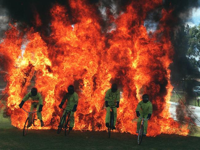 And yes ... Aaron Sweetman, Raymond Menadue, Shane Harley and Neil Toye emerged safely out of the wall of flames.