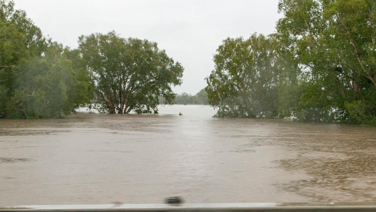 David Barwell captured this photo of flood waters rising at Lethebrook, about 5km south of Proserpine on the Bruce Highway, about 7.30am Saturday.