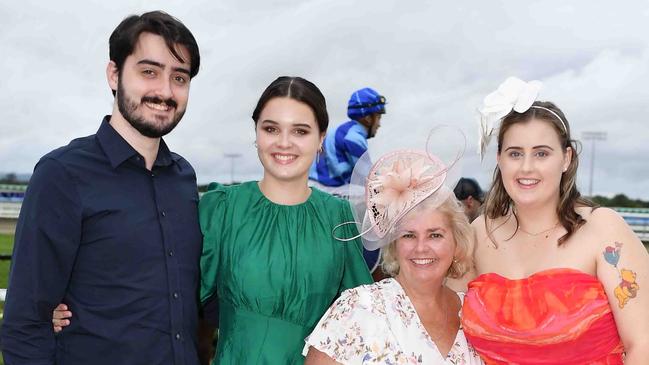 Josh McLachlan, Sarah Binns, Jenny Roberts and Charlotte Gozzard at Melbourne Cup Race Day, Caloundra. Picture: Patrick Woods.