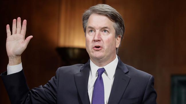 US Supreme Court nominee Brett Kavanaugh is sworn in to testify before a Senate Judiciary Committee confirmation hearing on Capitol Hill last week.