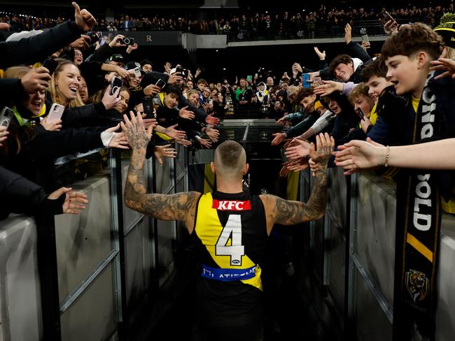 Richmond have a call to make on Dustin Martin’s No. 4 guernsey. Picture: Getty Images