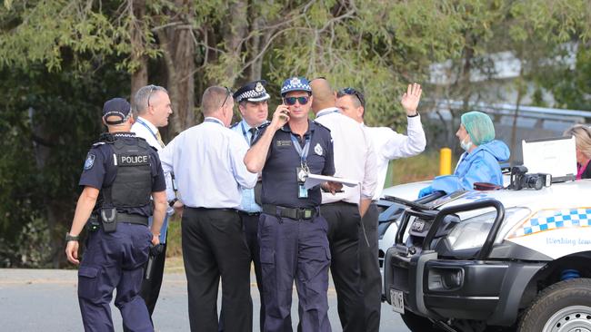 Police at Martin Sheils Park. Picture: Glenn Hampson.