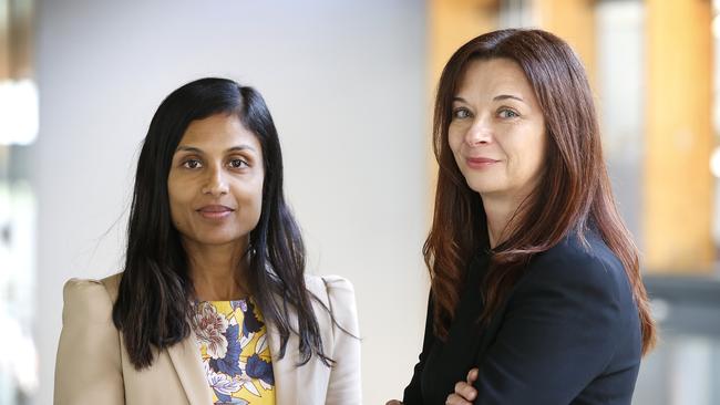 Royal Melbourne Hospital Infectious Diseases Physician Dr Irani Thevarajan and Immunologist Professor Katherine Kedzierska of the Doherty Institute. Picture: David Caird