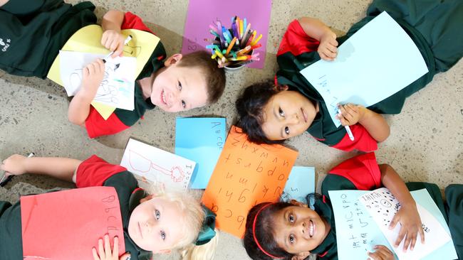 Children have been urged to pivot away from phones and to old school pencils and paper to boost memory, hand eye coordination and fine motor skills. Picture: Steve Pohlner