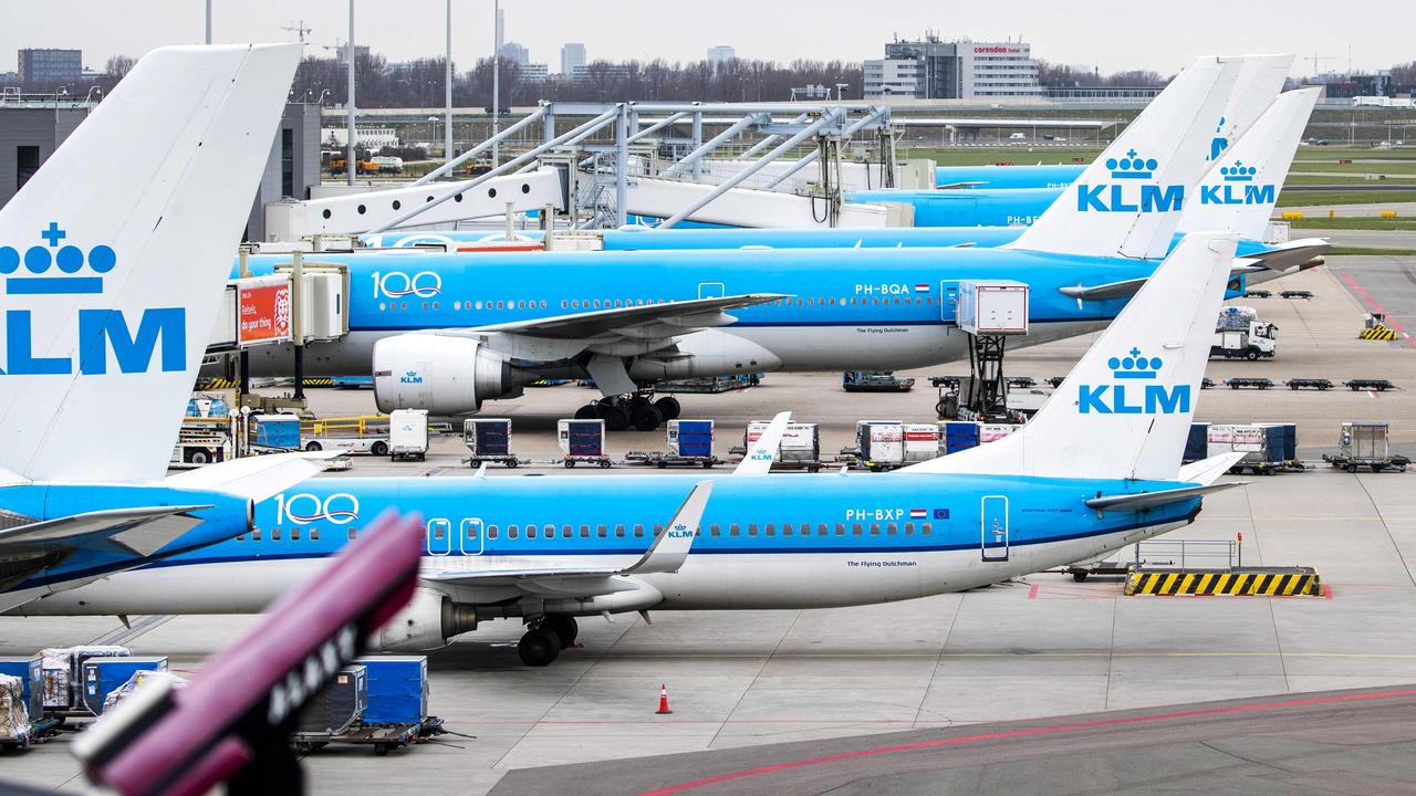 Aircraft are seen on the tarmac at Schipol Airport near Amsterdam. Picture: Remko DE WAAL/ANP /AFP