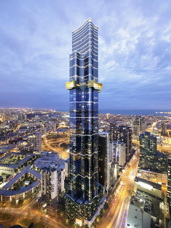 An artist’s impression of the soaring Australia 108 tower.