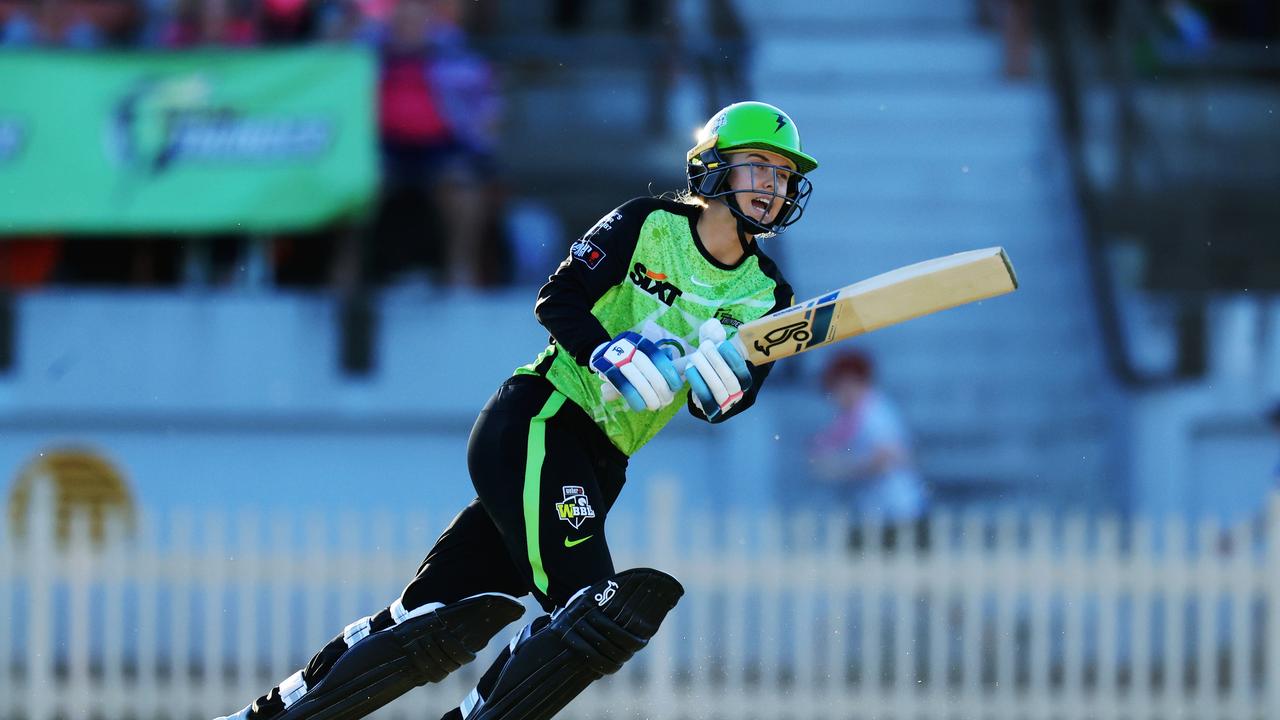Phoebe Litchfield is off to a flying start in the WBBL after she hit an unbeaten half-century to guide the Thunder to victory in the Sydney Smash. Picture: Mark Evans/Getty Images