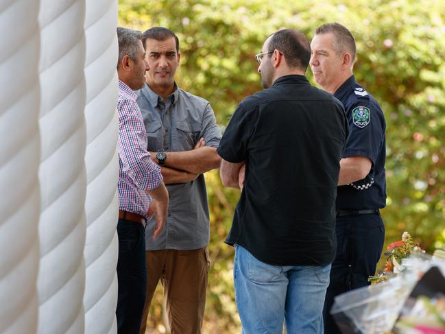 Police protection at the Masjid Omar Bin Alkhattab, in Marion. Picture MATT TURNER.