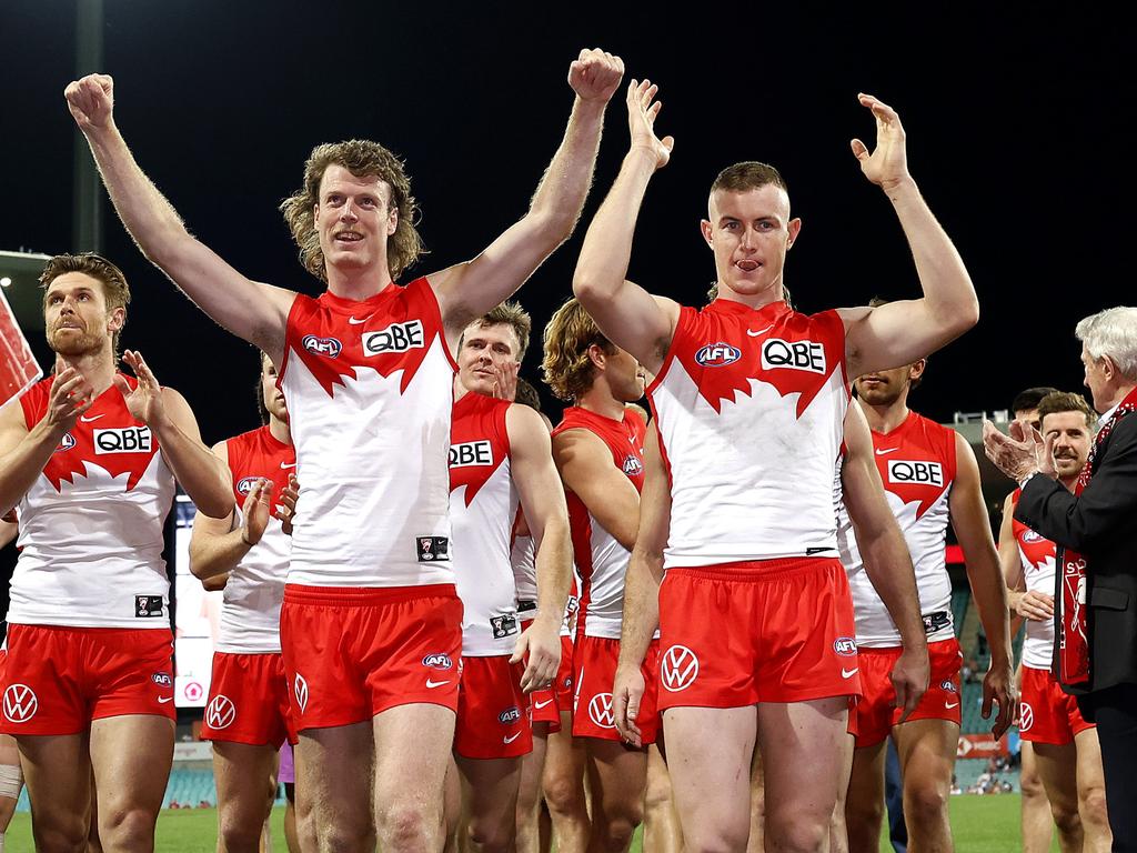 The Swans will be hoping to continue their undefeated streak in preliminary finals at the SCG. Picture: Phil Hillyard