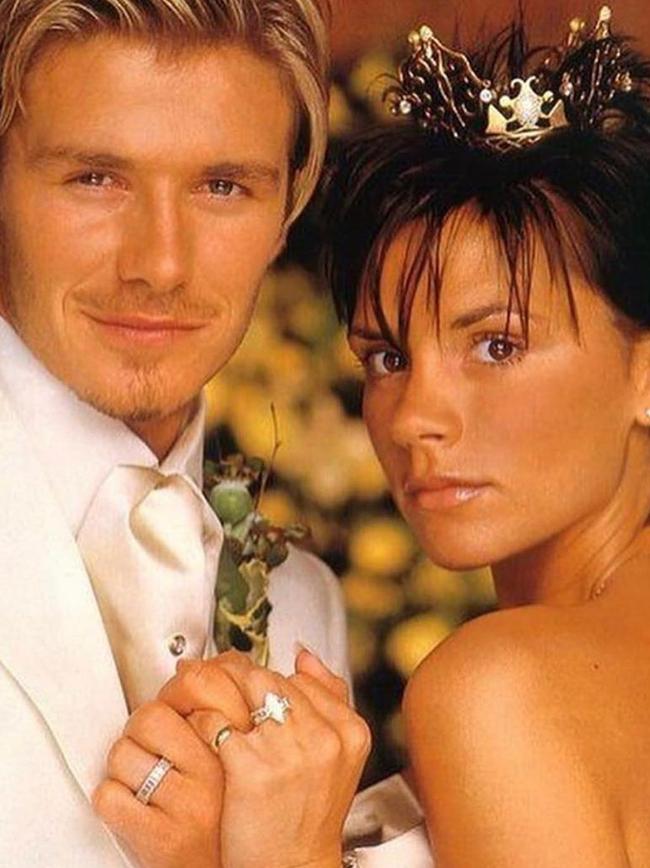 David and Victoria Beckham on their wedding day.