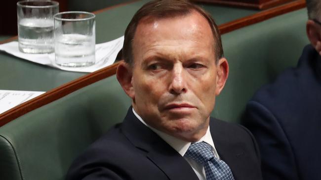 Tony Abbott with Craig Kelly during Question Time in the House of Representatives in Parliament House Canberra. Picture Gary Ramage