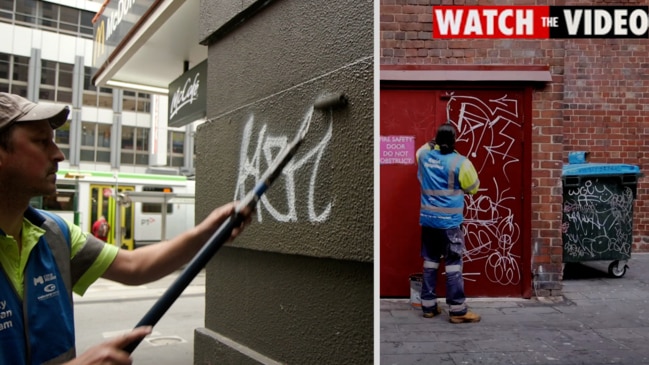 Rapid response team cleans away Melbourne graffiti