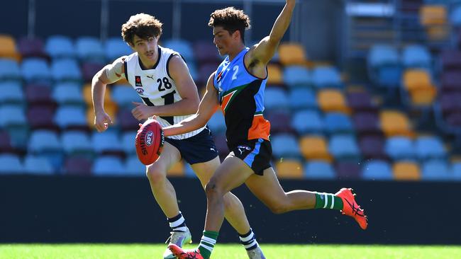 Jake Rogers in action against Vic Country at the under-18 championships. Picture: Albert Perez/AFL Photos