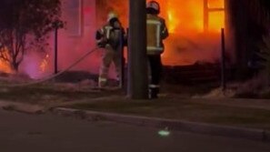 Firefighters battling the blaze. Credit: Facebook (Mark Lunn)