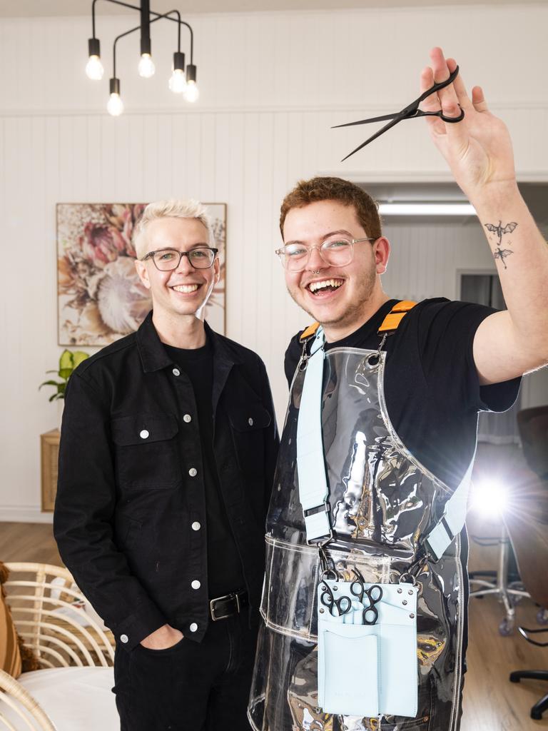 Chrish and Co co-owners and brothers Joel Peterson (left) and Chrish Peterson in their Bridge St salon. Picture: Kevin Farmer