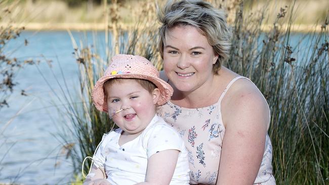 Zoe Stanley, pictured with her mum Penny, was diagnosed with a brain tumour in February. Picture: Sarah Matray