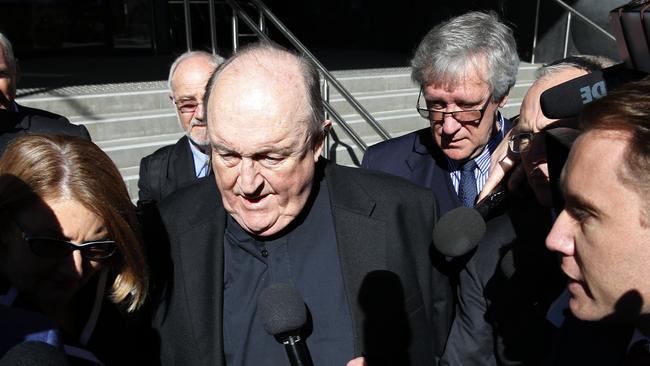 Former Adelaide Catholic Archbishop Philip Wilson leaves Newcastle Local Court after being sentenced to home detention. Picture: AAP / Darren Pateman