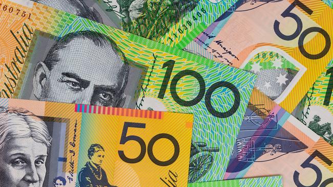 Australian Currency - Close up of one hundred and fifty dollar notes, money cash generic