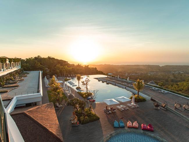 The main pool at sunset. Picture: Marriott International