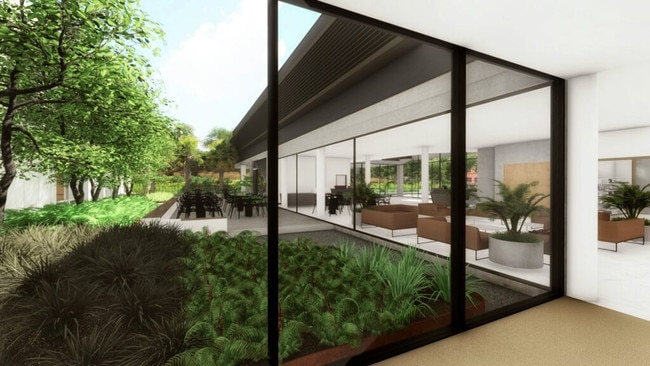 An artist's impression of a courtyard at the hospital. Picture: ADP Consulting