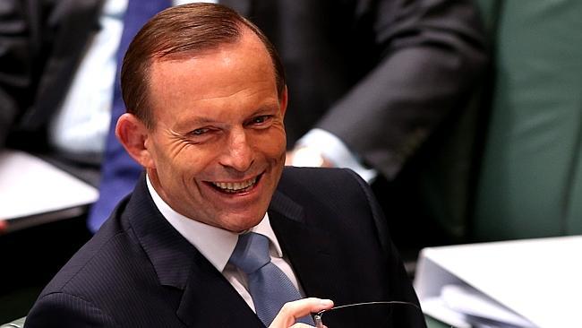 PM Tony Abbott in Question Time in the House of Representatives Chamber in Parliament Hou