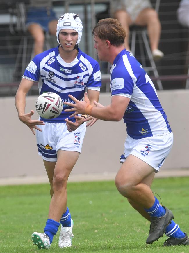 Kirwan High against Ignatius Park College in the Northern Schoolboys Under-18s trials at Brothers Rugby League Club in Townsville. Picture: Evan Morgan