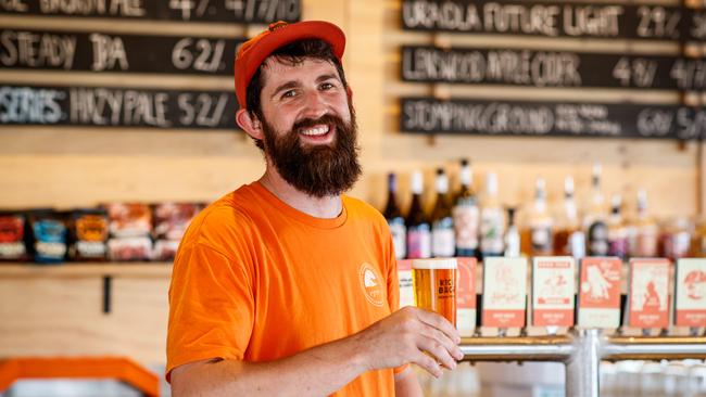 Brenton Schoemaker, head brewer at Kick Back Brewing – one of our top beer gardens to visit this summer. Picture: Matt Turner.