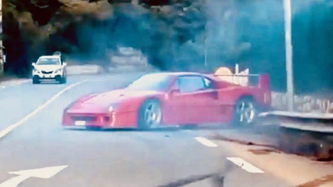 Lando Norris' Ferrari F40 crashed in Monaco. Picture: Instagram