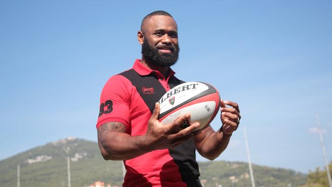 Semi Radradra in his Toulon rugby jersey.