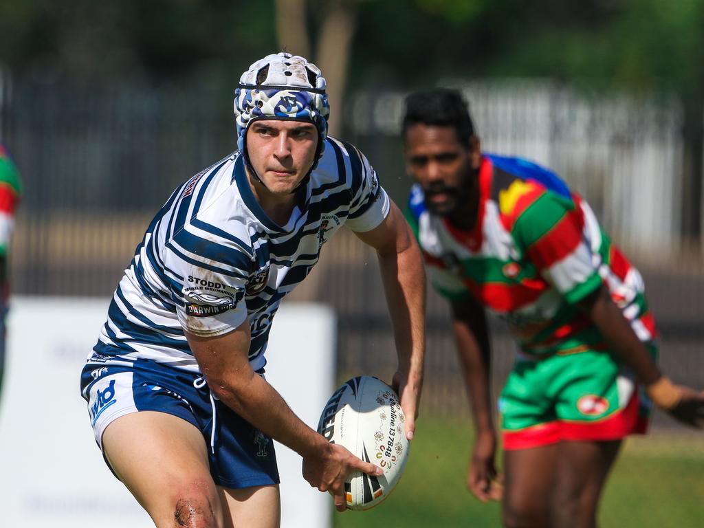 Jye Fong on debut as Darwin Brothers take on South Darwin Rabbitohs in round 10 of the 2022 A-Grade NRL NT season. Picture: Glenn Campbell